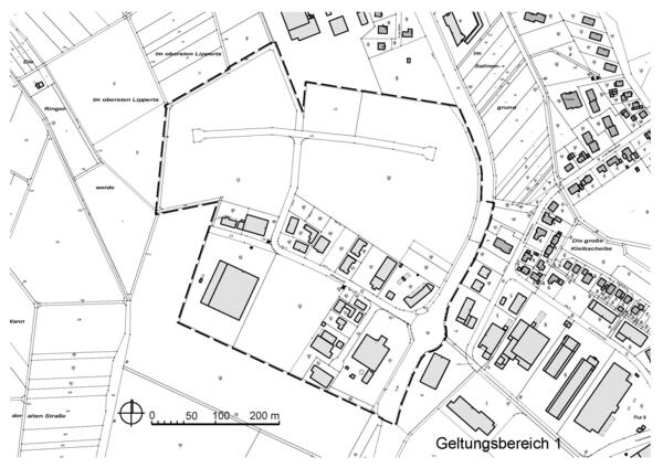Abb.1.: Geltungsbereich 1 des Bebauungsplans Nr. 19b &raquo;Reichardsweide West&laquo;, 3. &Auml;nderung