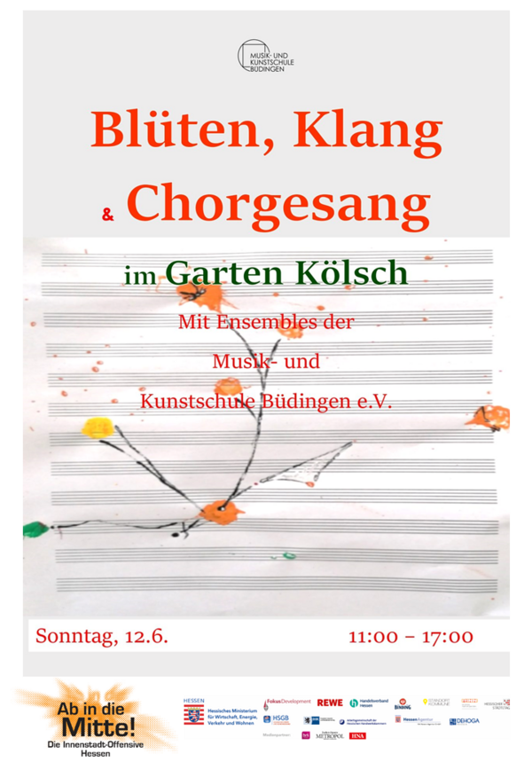 Plakat Bl&uuml;ten, Klang und Chorgesang