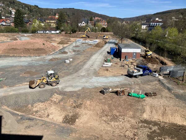 Bauma&szlig;nahmen vor dem Rathaus