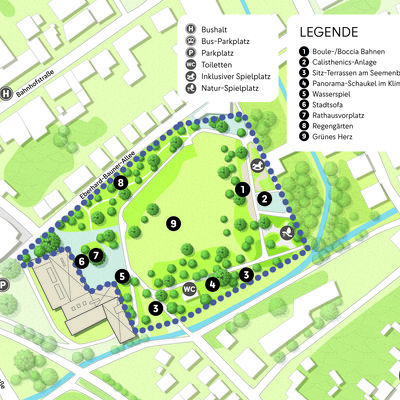 Gel&auml;ndeplan Stadtpark B&uuml;dingen