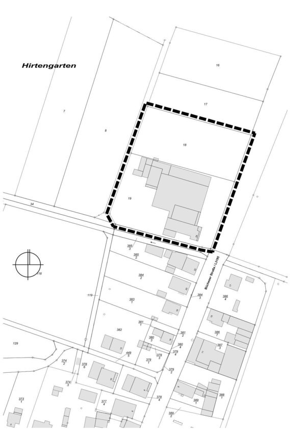 Geltungsbereich des BPlans Nr. 5  B&uuml;cheser Stra&szlig;e