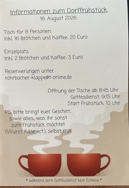 Flyer Gottesdienst & Dorffr&uuml;hst&uuml;ck