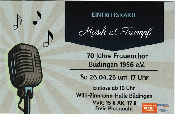 Musik ist Trumpf Jubil&auml;umskonzert Frauenchor B&uuml;dingen 26.04.2026