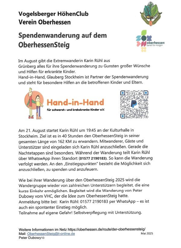 Spendenwanderung auf dem OberhessenSteig